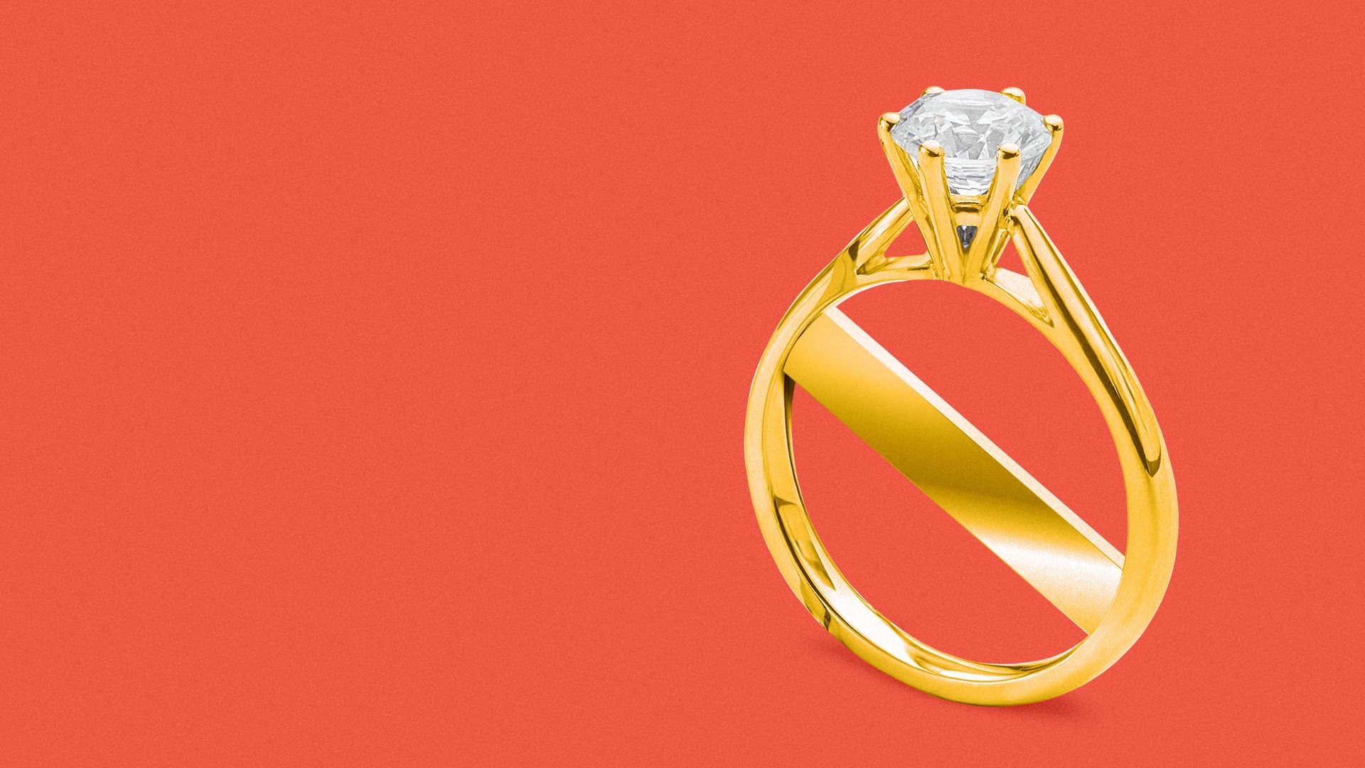 Illustration of a ring with a diagonal line through the middle.