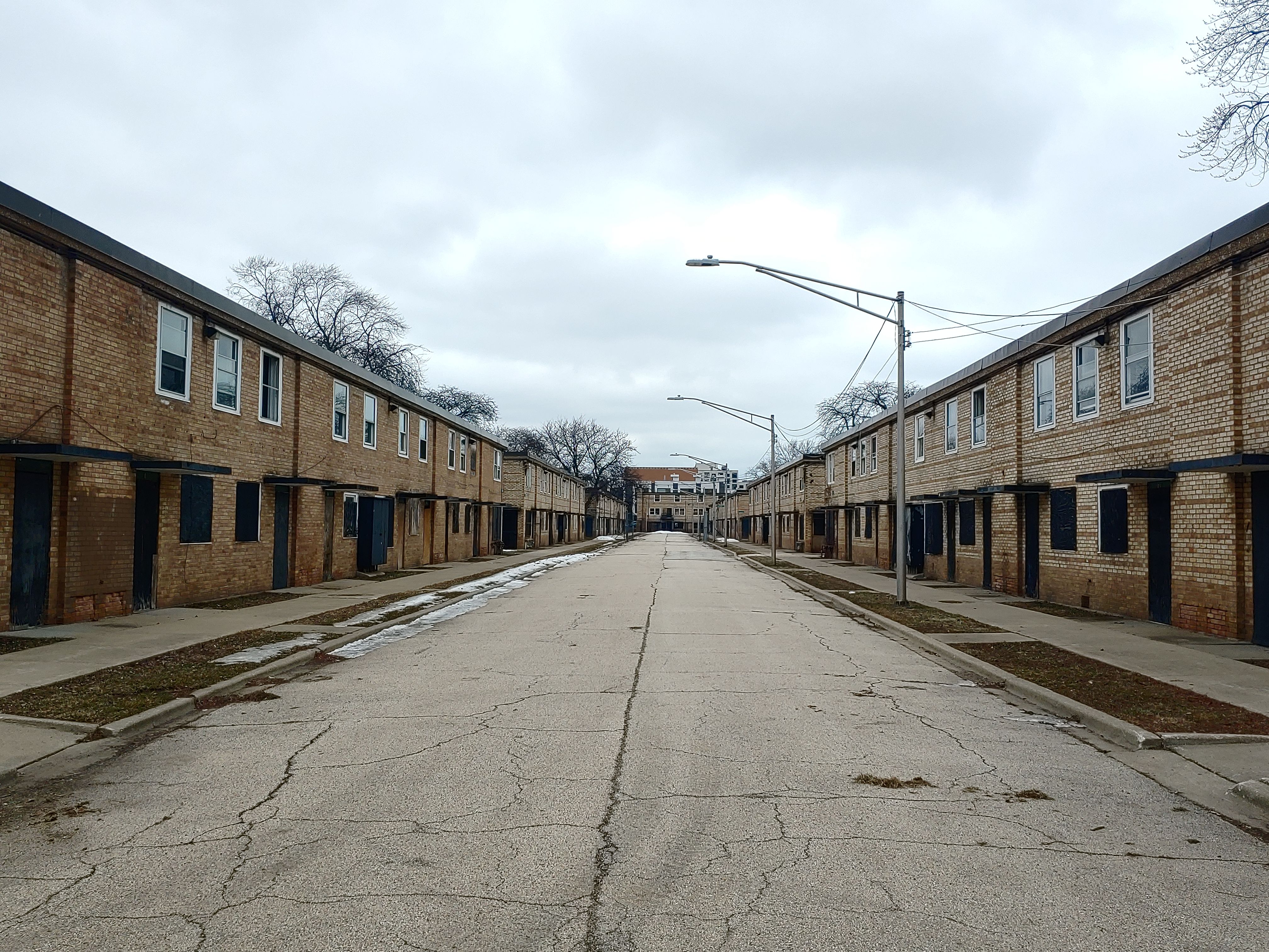 Photo of old rowhouses. 