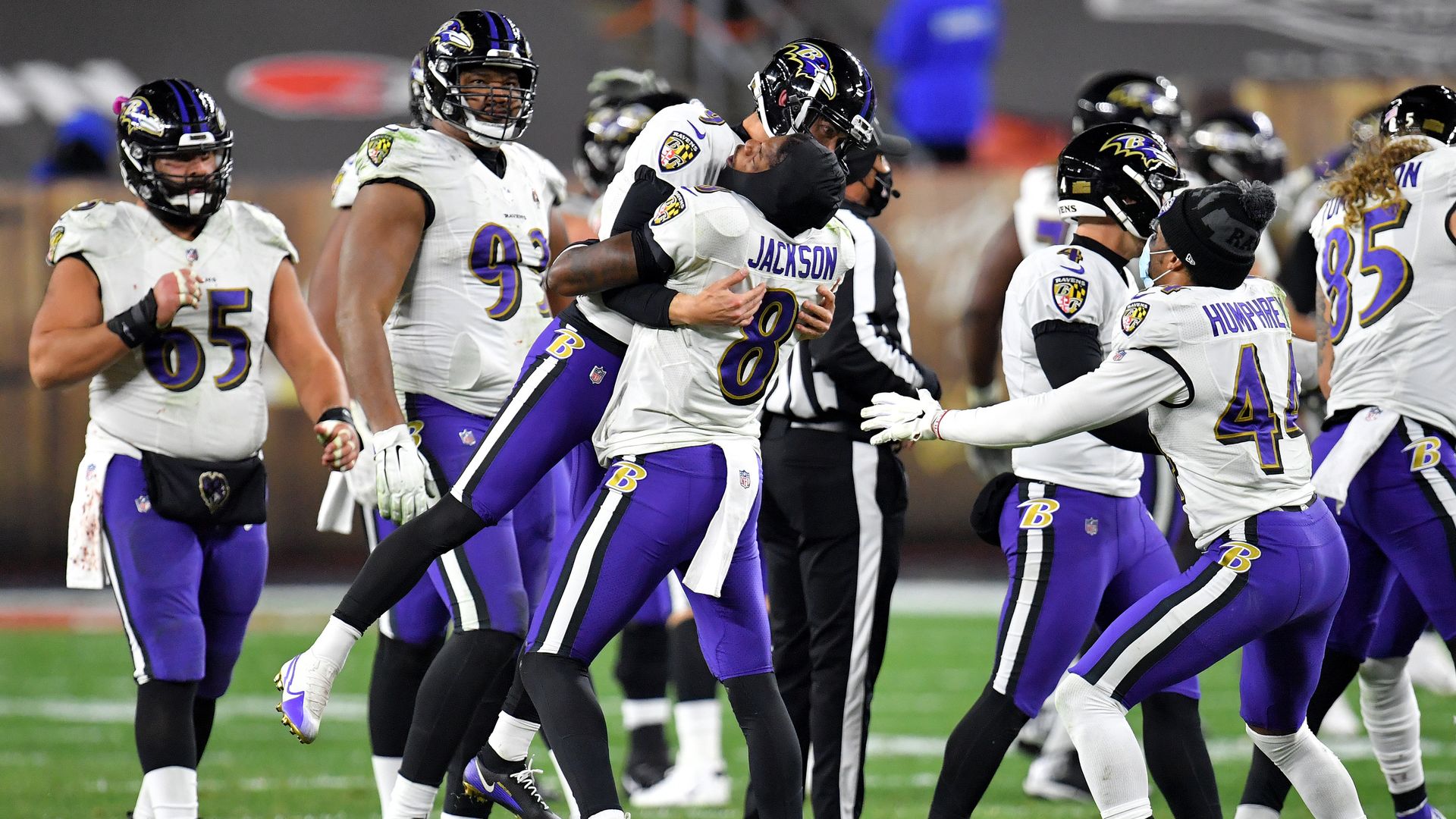 Ravens celebrating