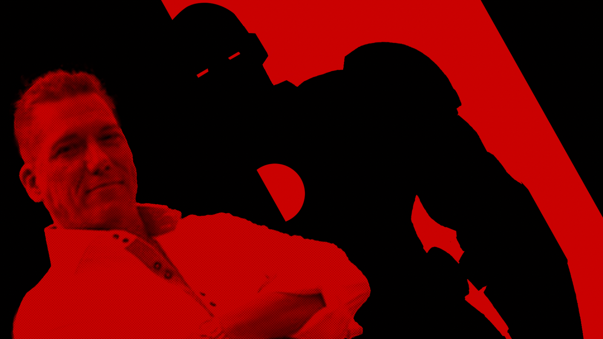 Bob Layton with Iron Man as his shaddow 