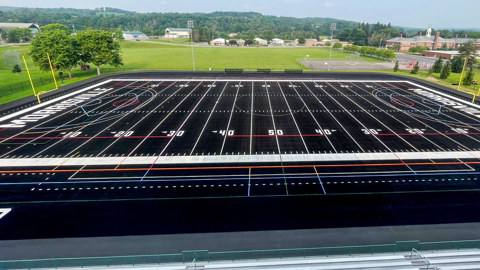 black turf field