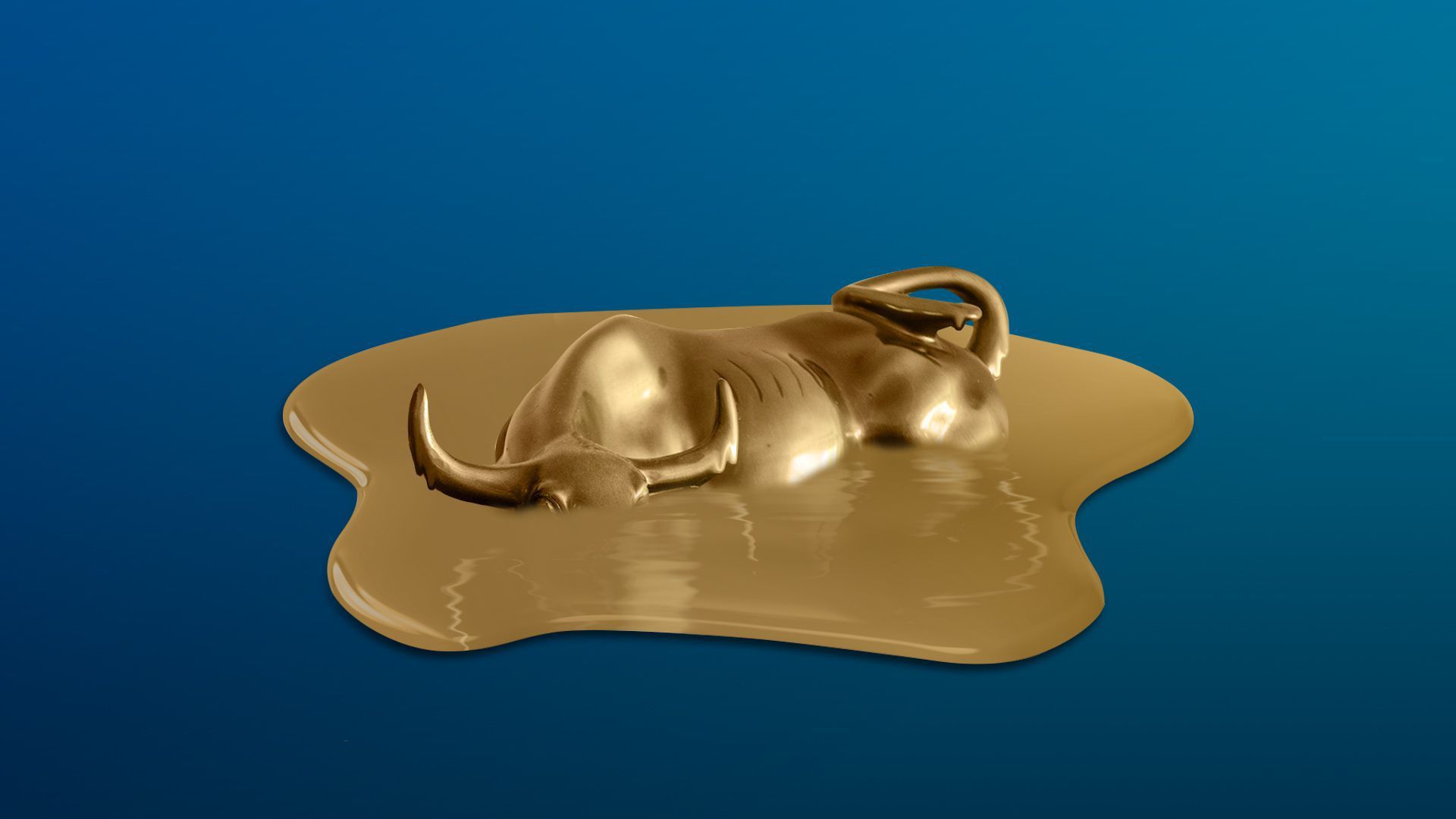 The Bull Market statue melting