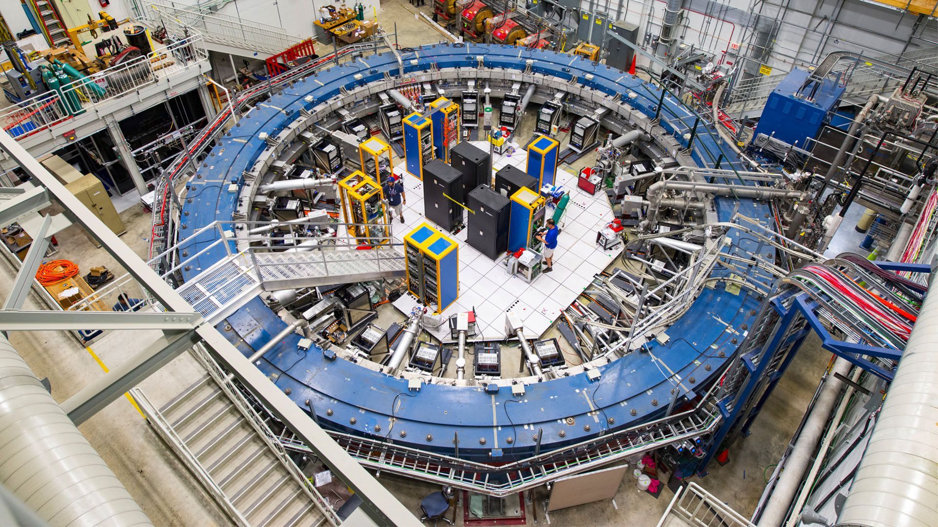 The Muon g-2 ring, at the Fermi National Accelerator Laboratory in Batavia, Illinois. 