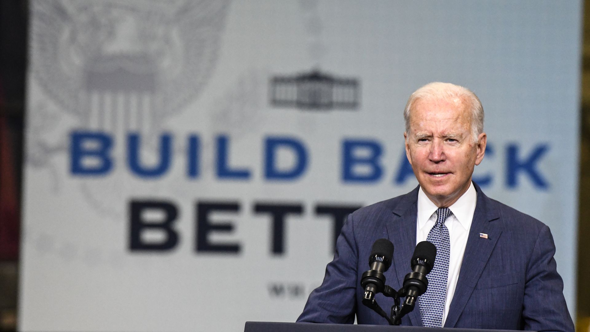 President Biden is seen speaking about his Build Back Better agenda.