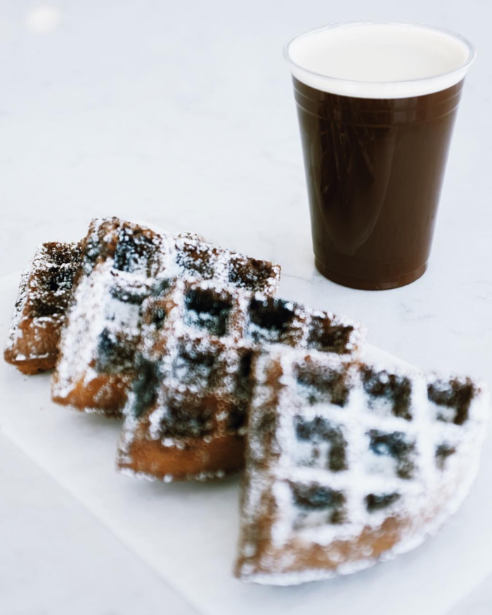 HEX cold brew and waffles (photo via Instagram)