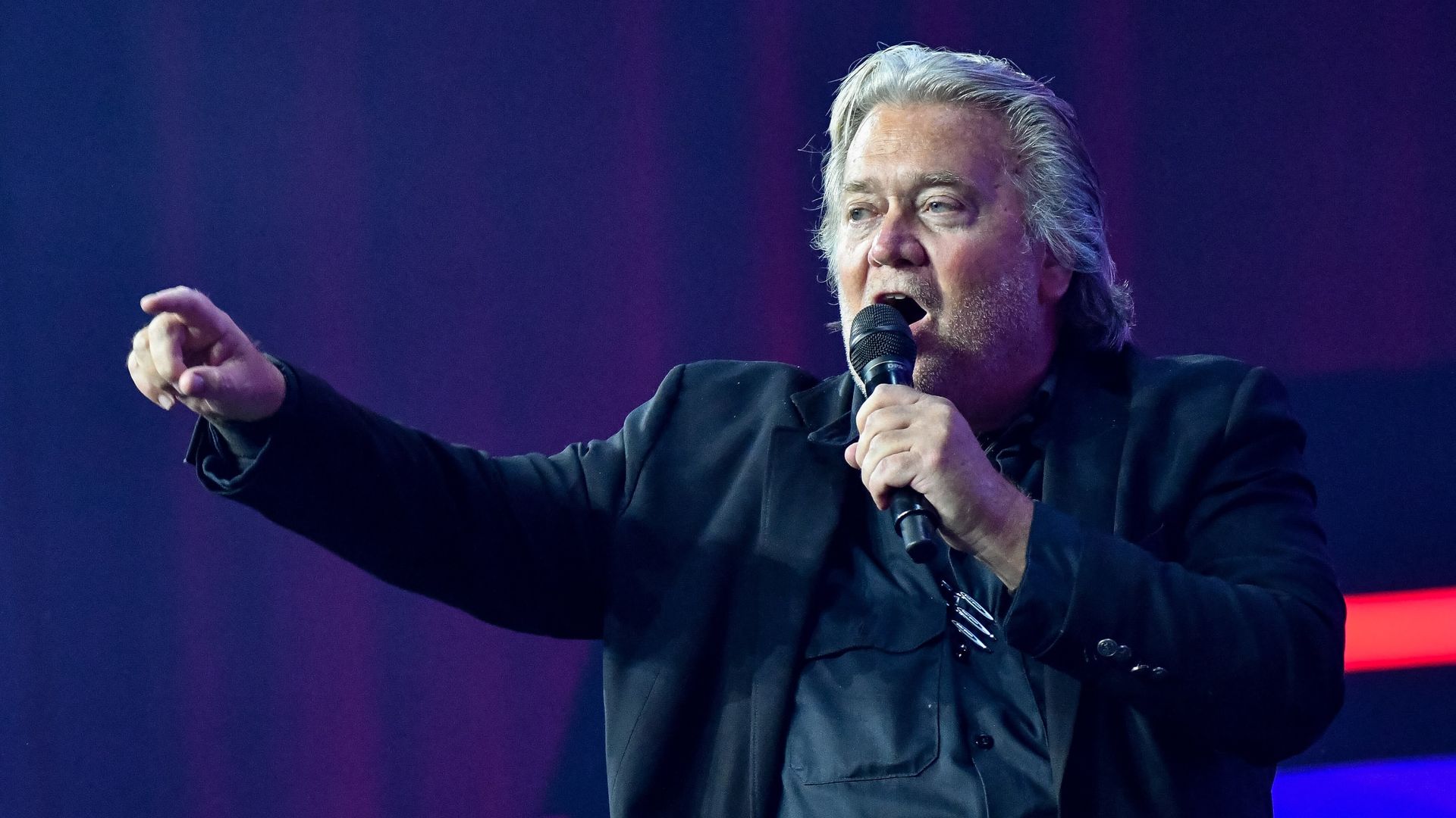 Former White House Chief Strategist Steve Bannon speaks at The People's Convention hosted by Turning Point Action at The Huntington Place in Detroit, MI on June 15, 2024.