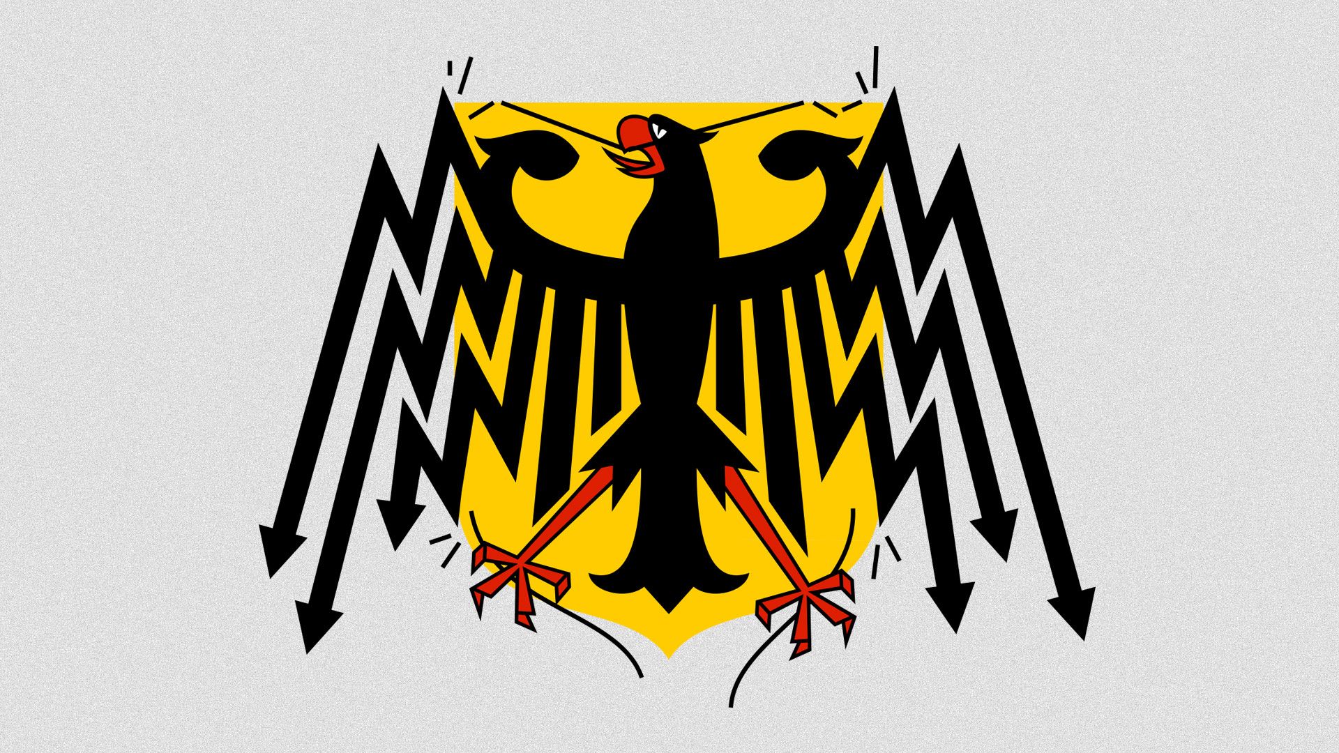 he German Bundesadler breaking out of it's shield.