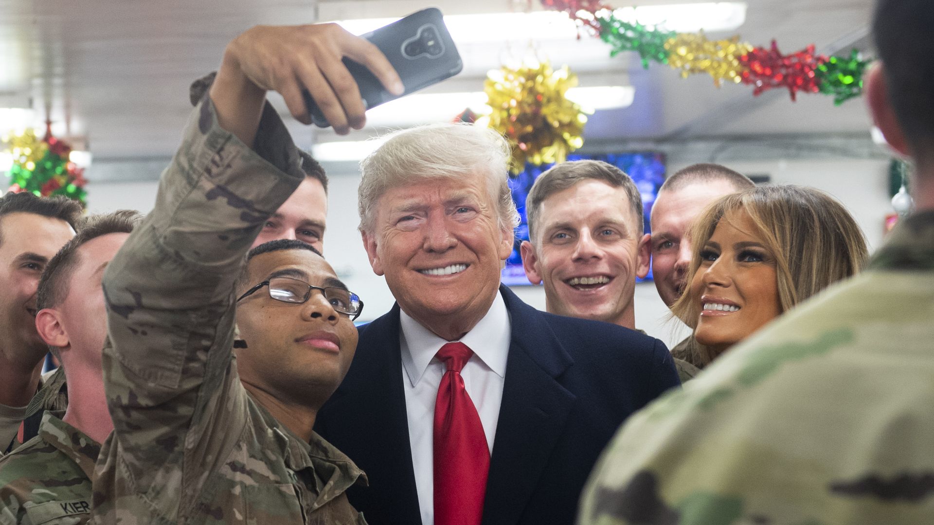 Trump with U.S. troops
