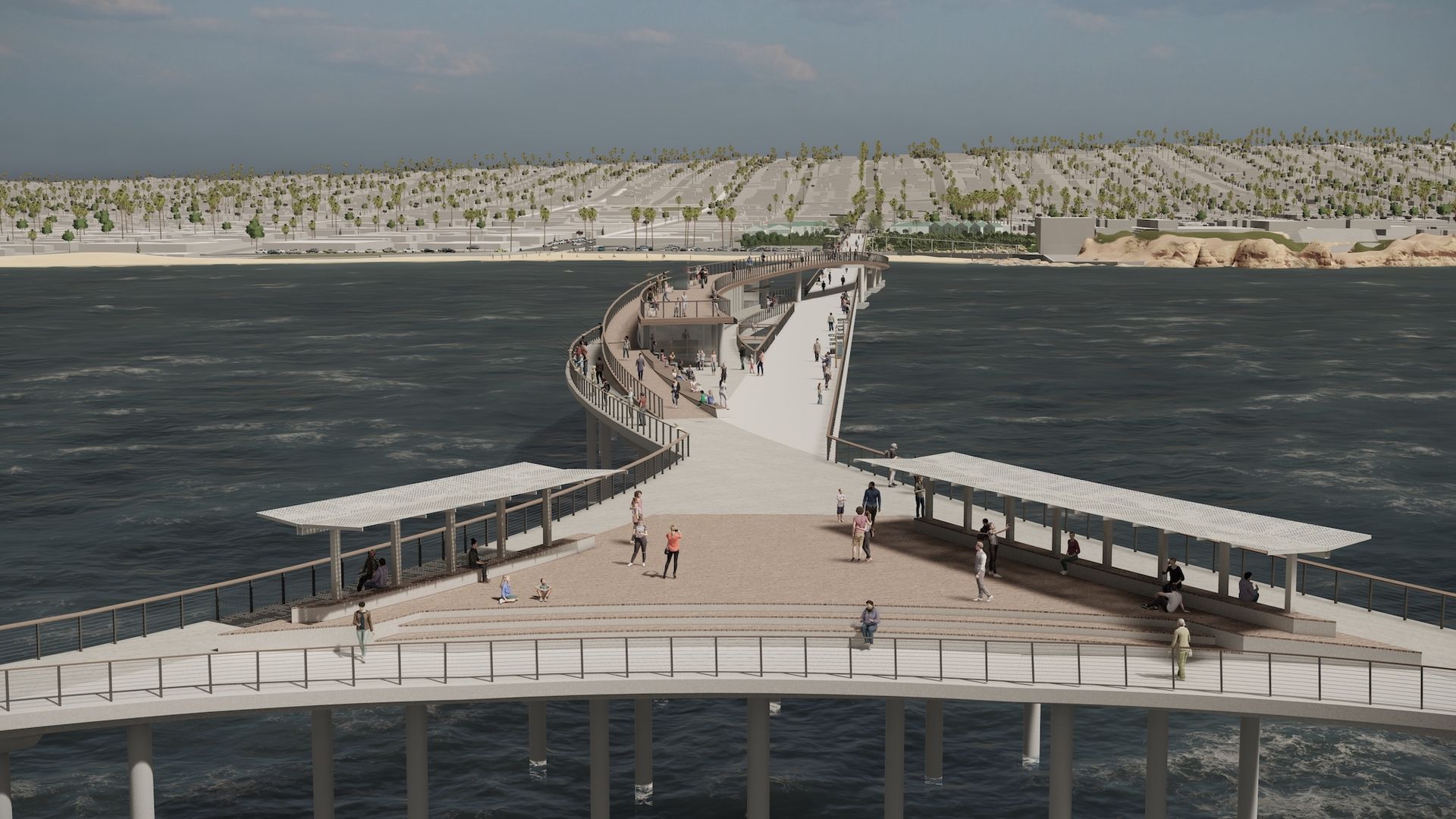 A rendering of the proposed Ocean Beach Pier