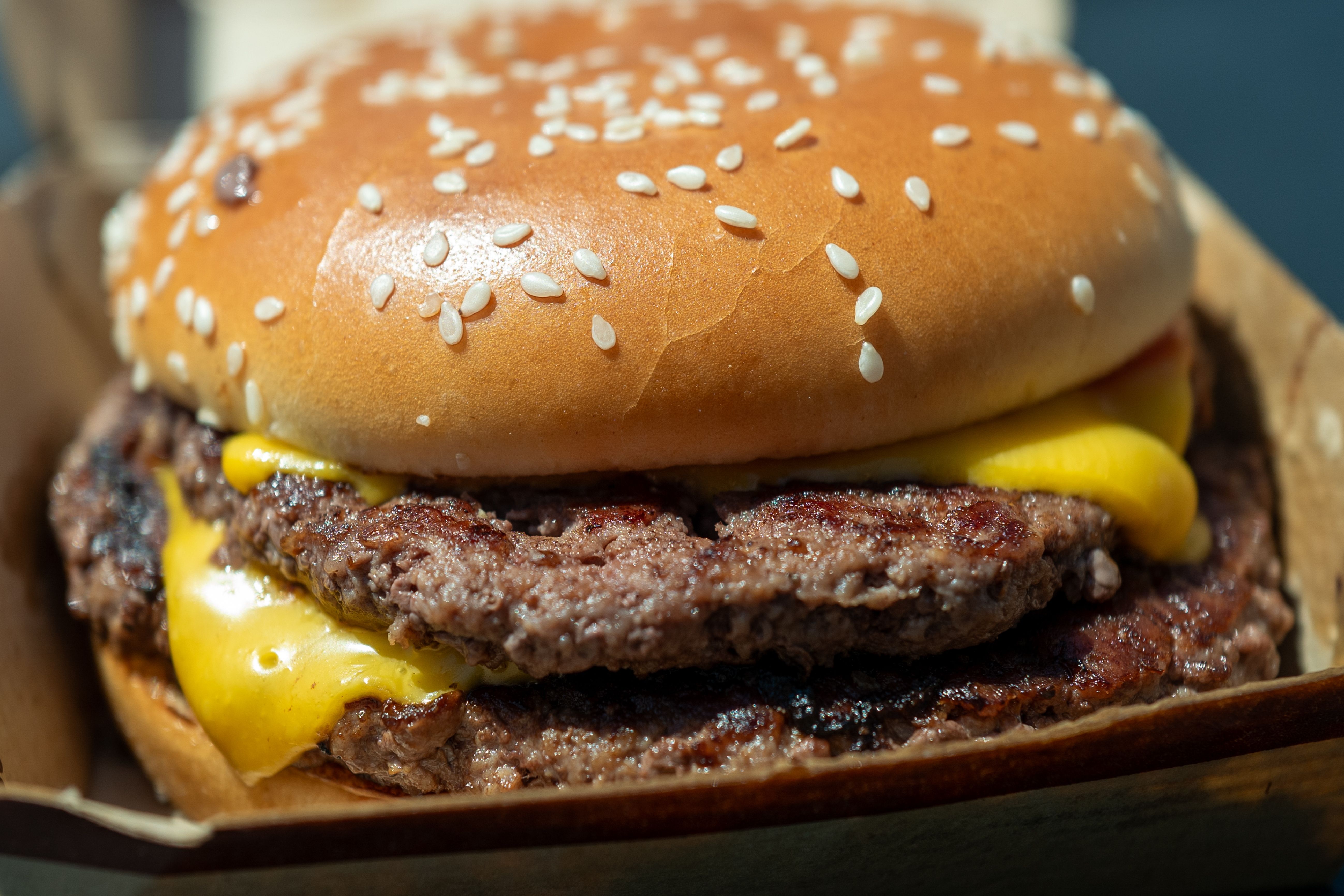 A Double Quarter Pounder with Cheese at a McDonald's in San Ramon, Calif.