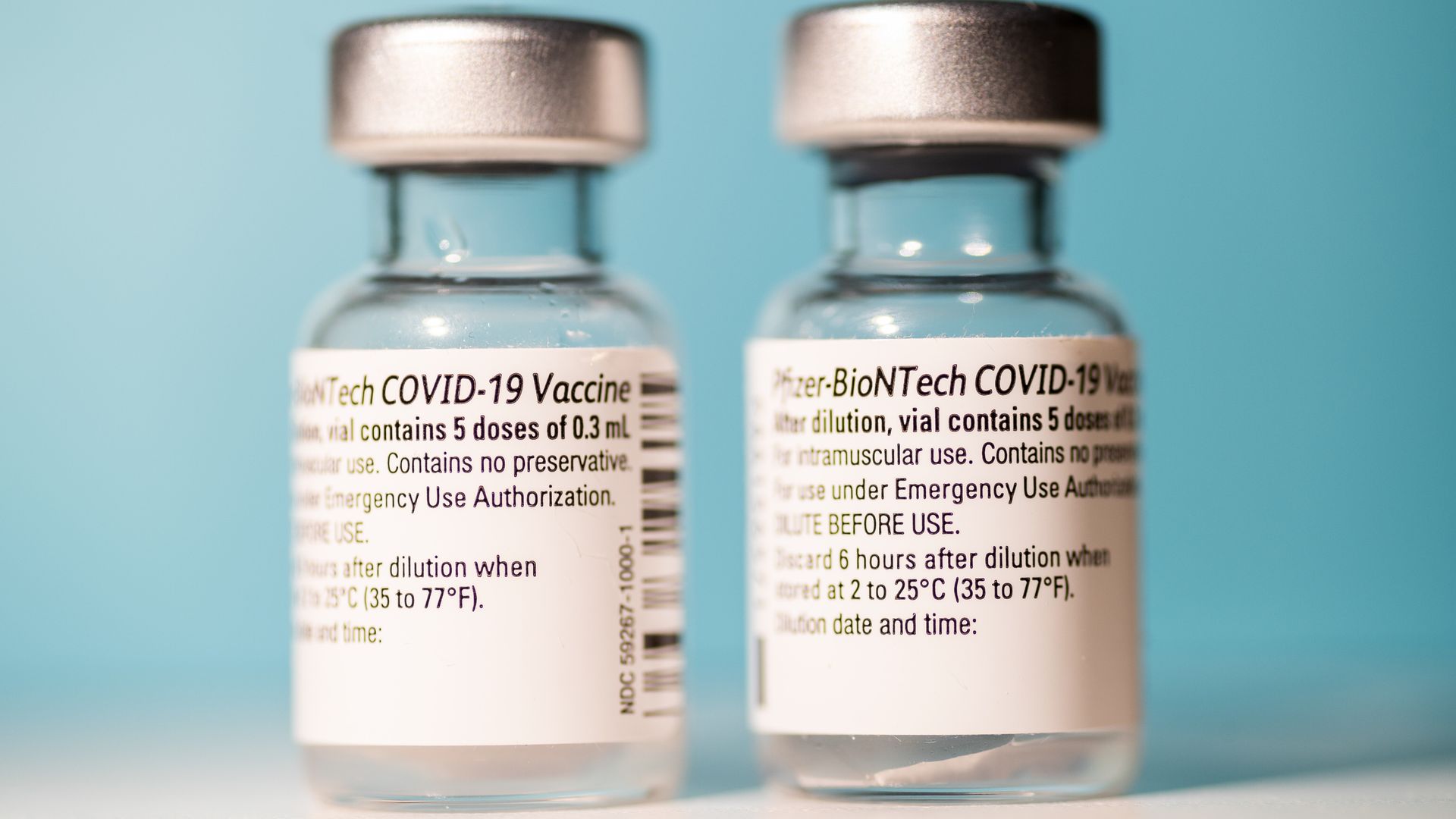 A vial of the Pfizer-BionTech COVID-19 vaccine