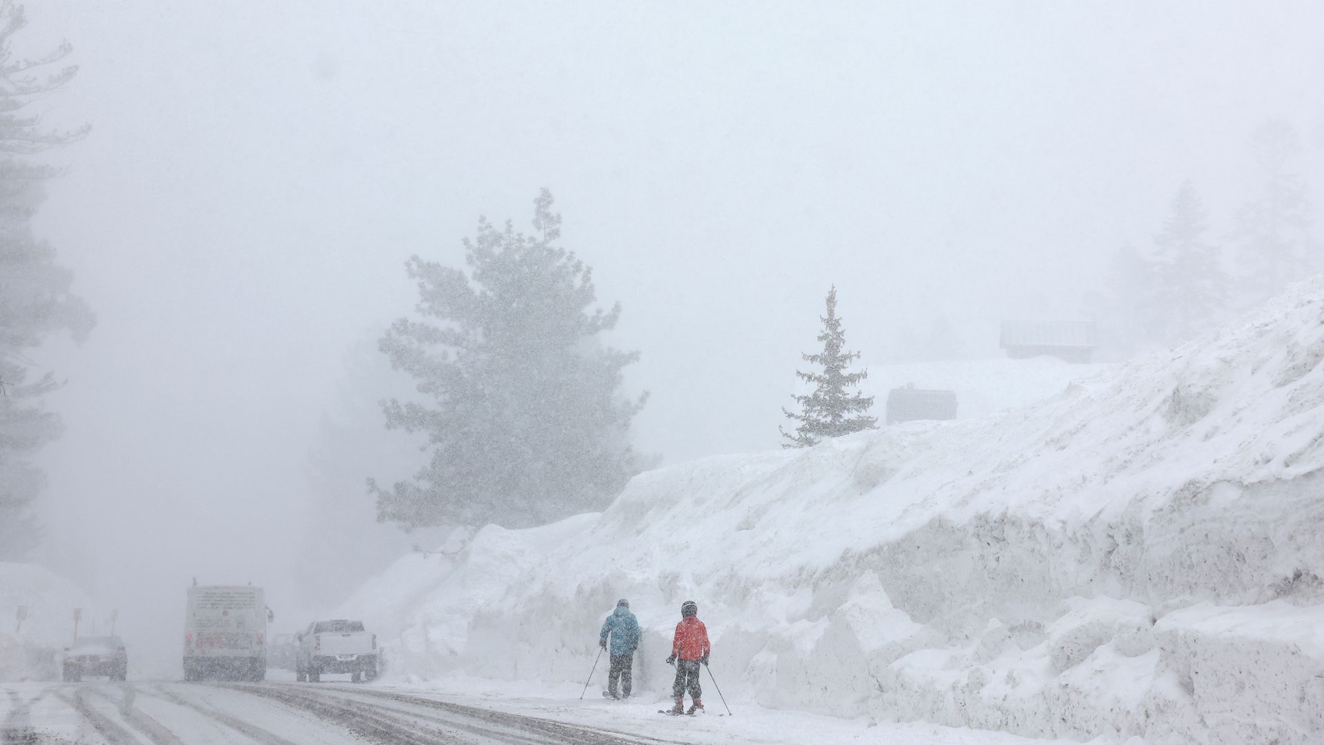 Snow Blizzards In Mountains