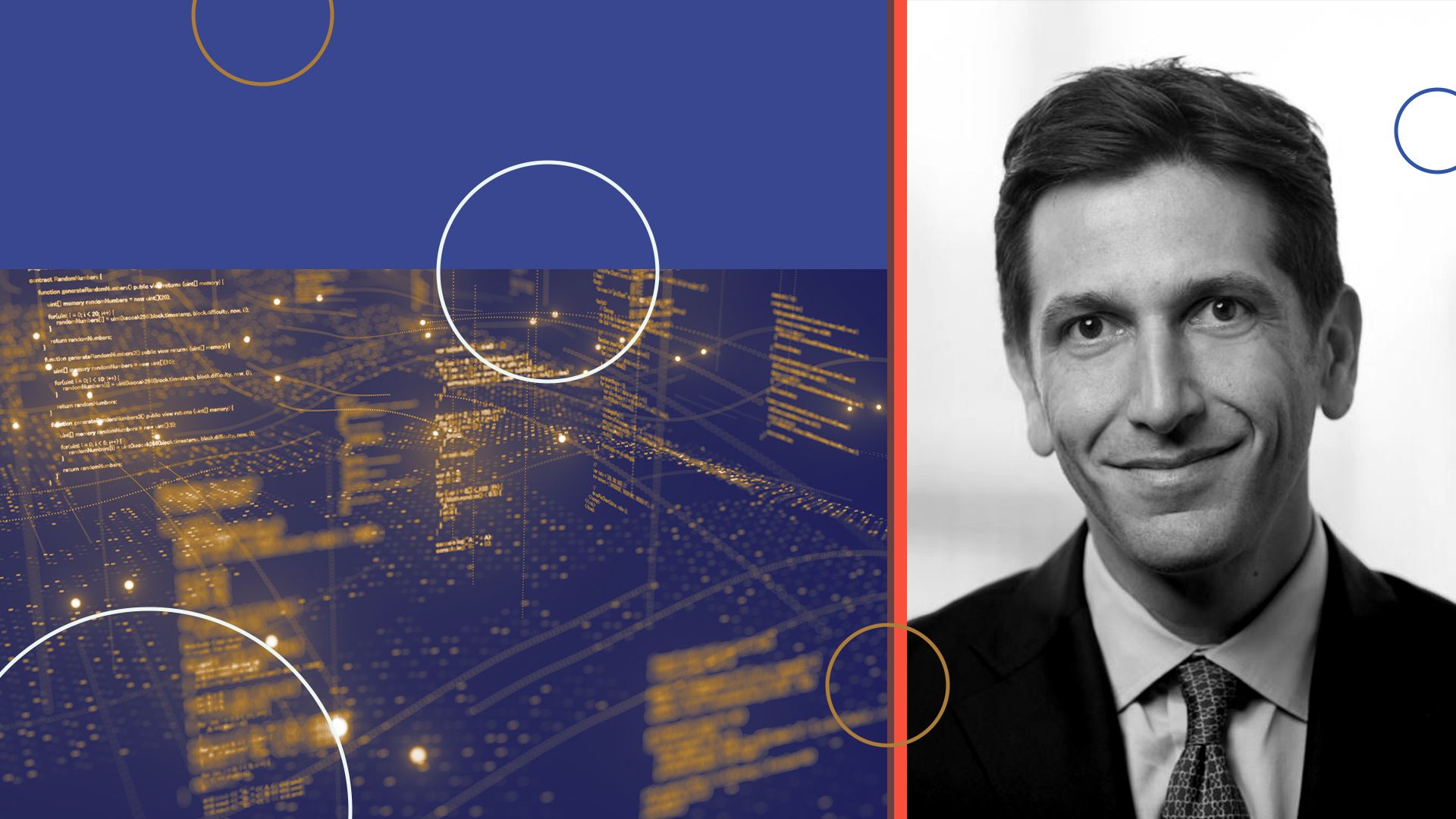 Photo illustration of Matt Nord collaged with abstract shapes.