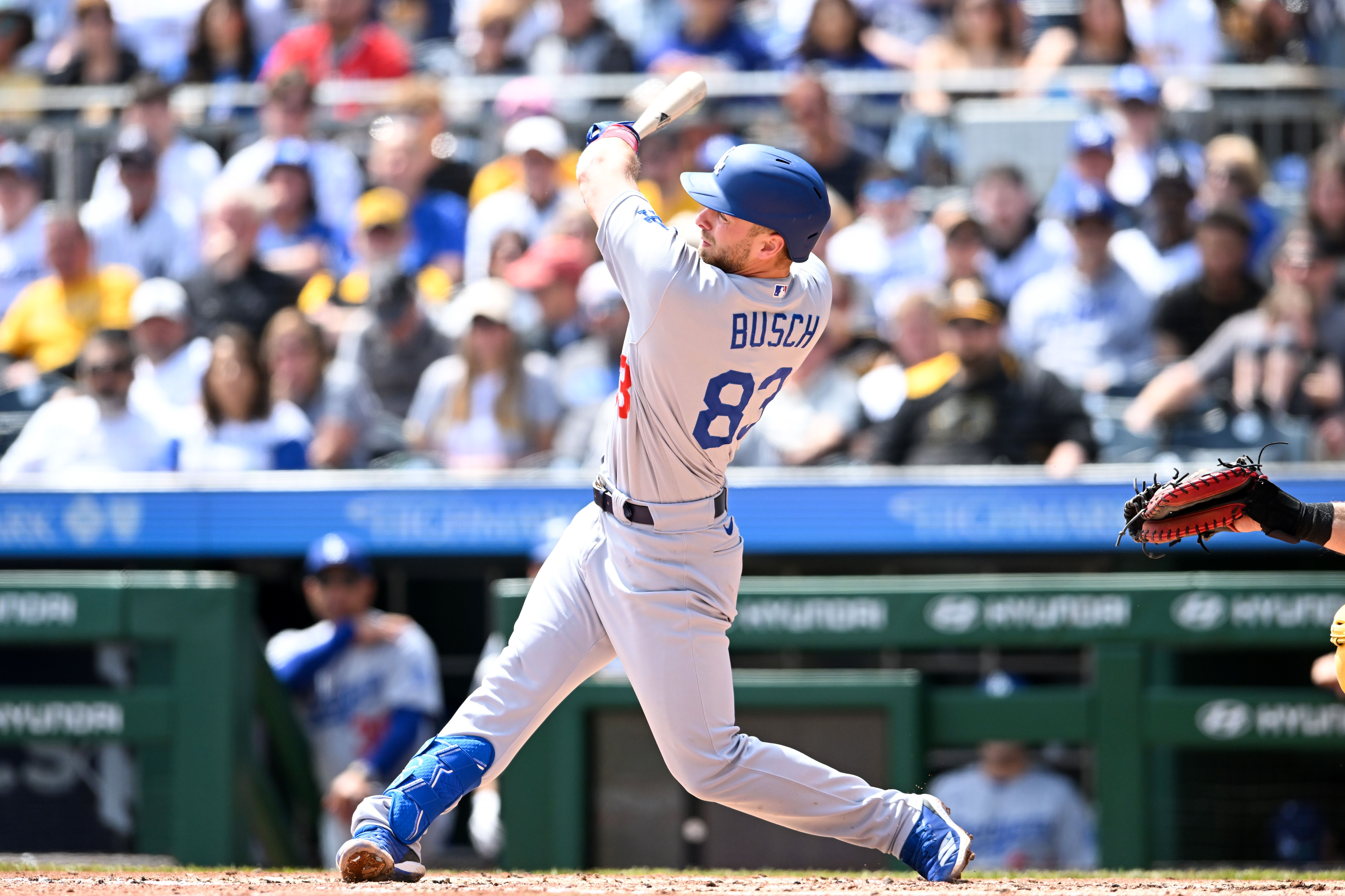 Photo of a baseball player swinging