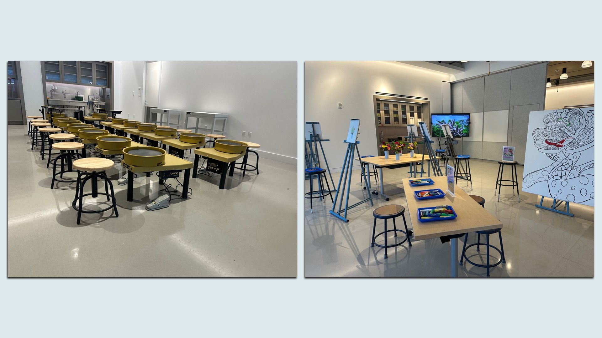 photos inside artmaking spaces