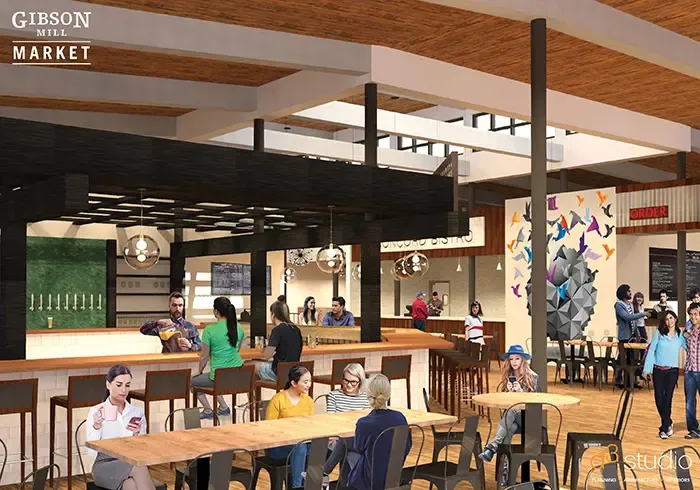 Gibson Mill Market rendering, Concord, Food hall