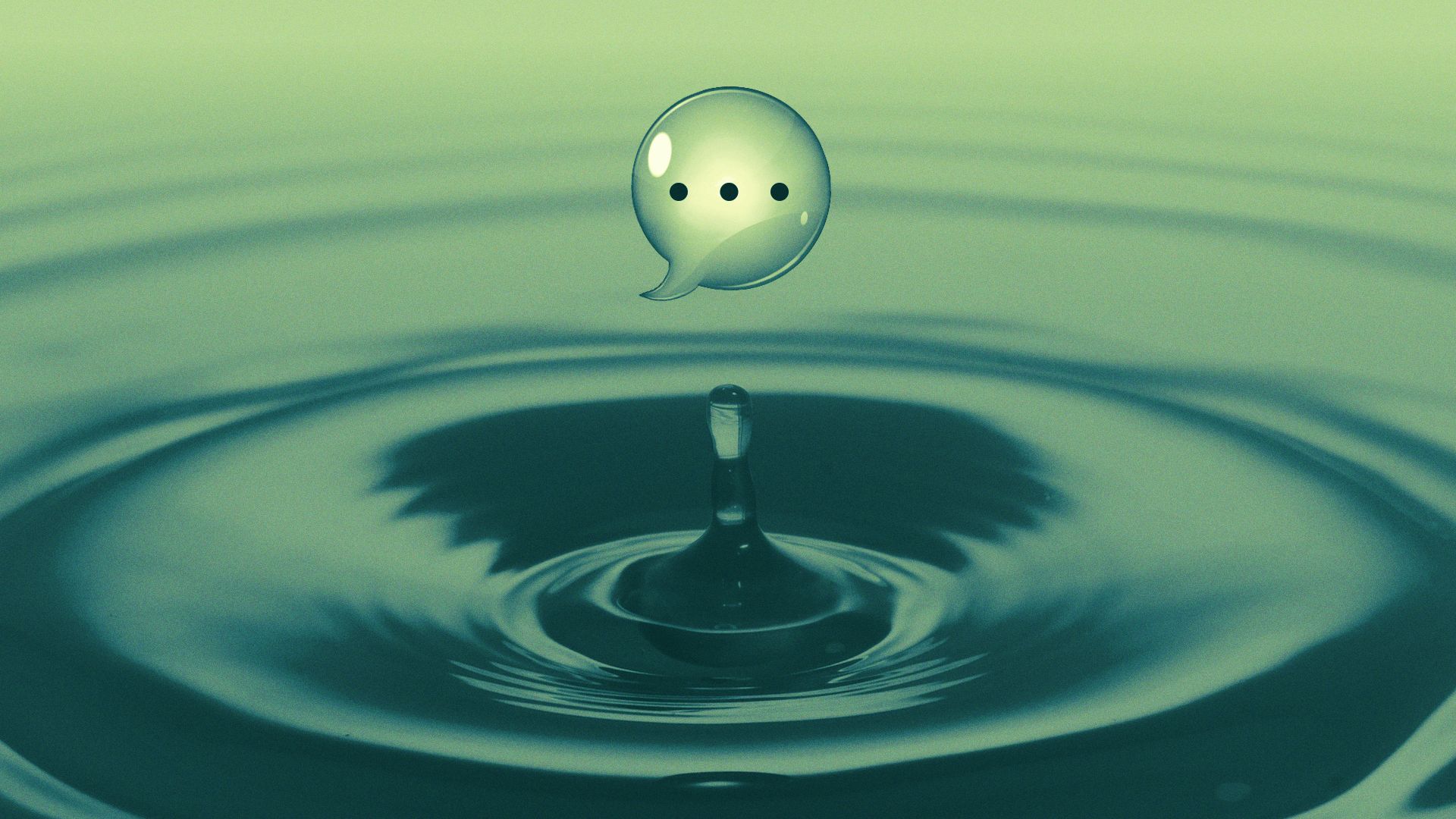 Illustration of a message bubble creating a ripple effect.