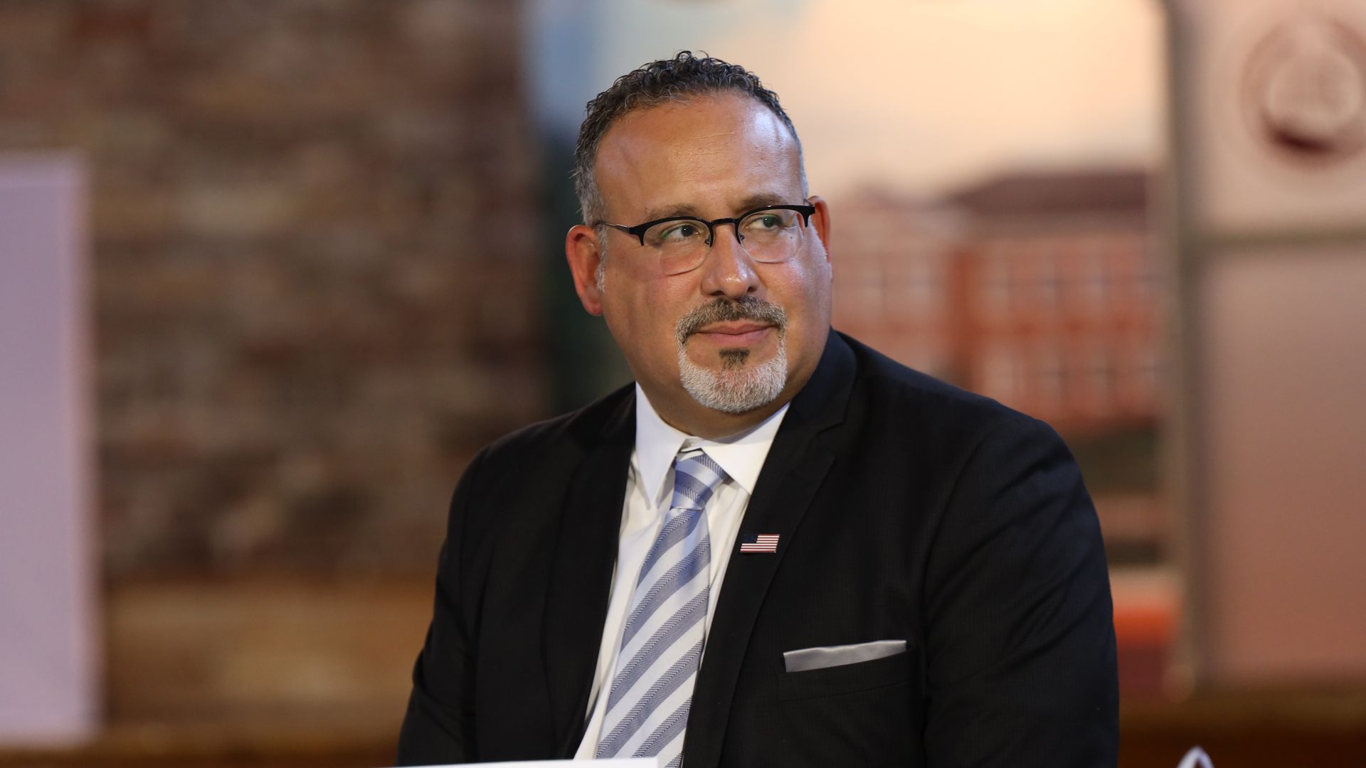 U.S. Secretary of Education Miguel Cardona attend a panel discussion with nine outstanding scholars at Claflin University on September 20, 2022 in Orangeburg, South Carolina.