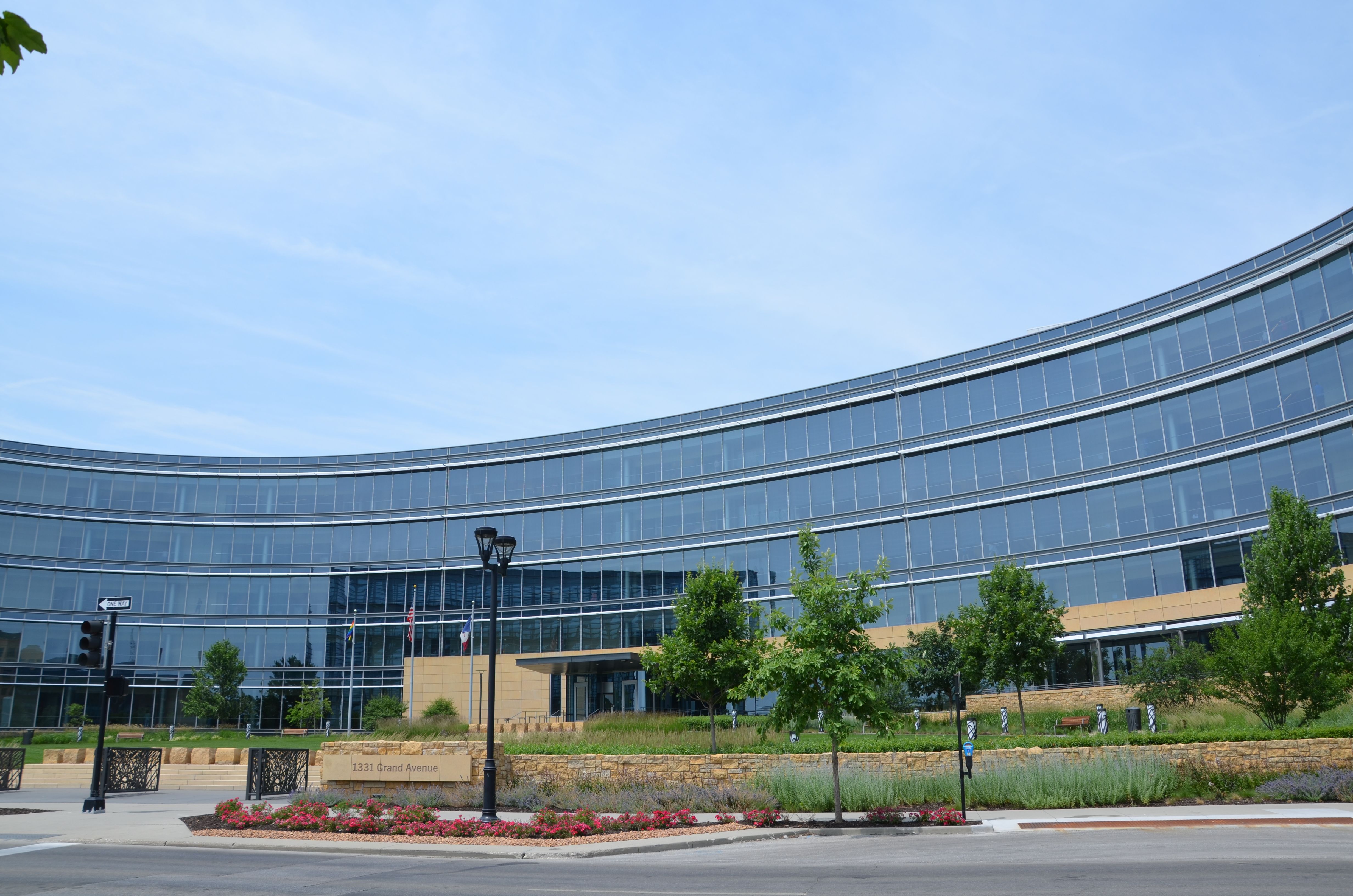A photo of WellMark's headquarters in downtown Des Moines.