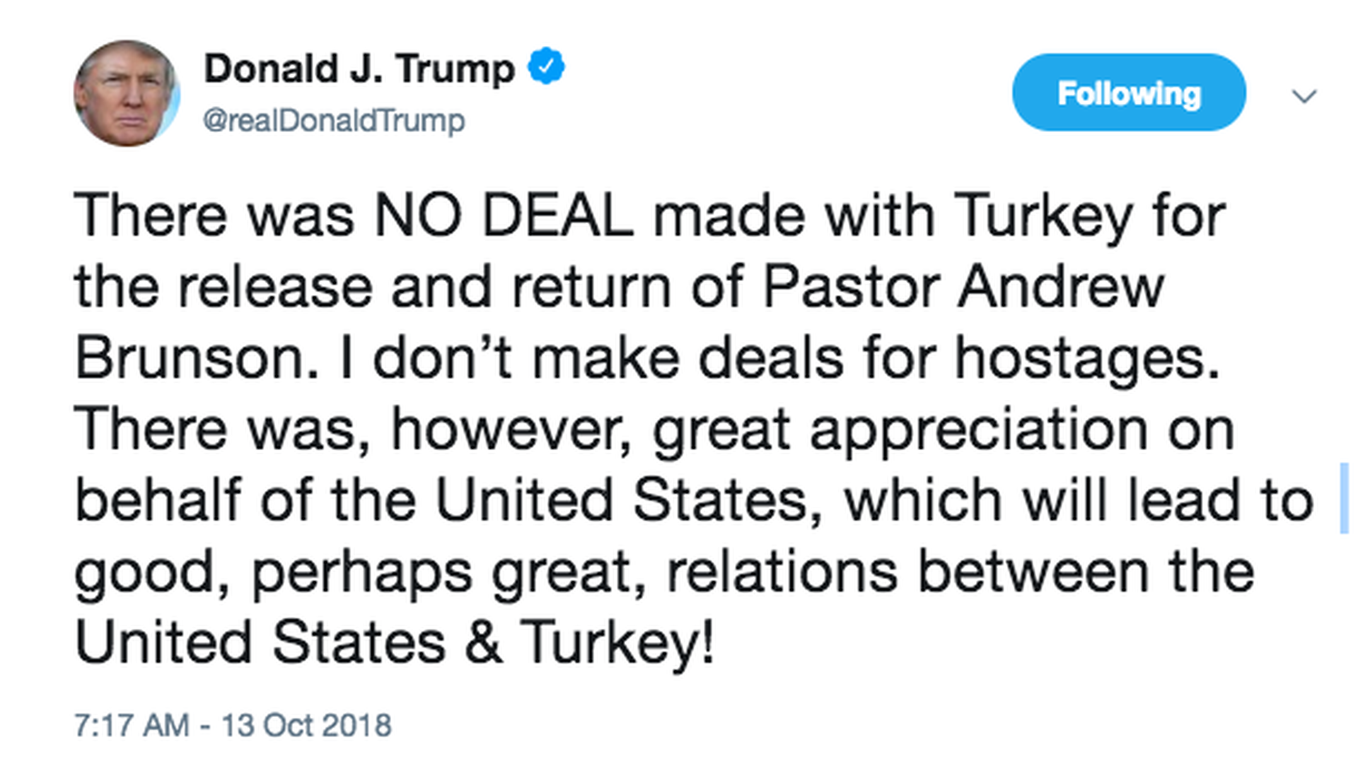 Trump says