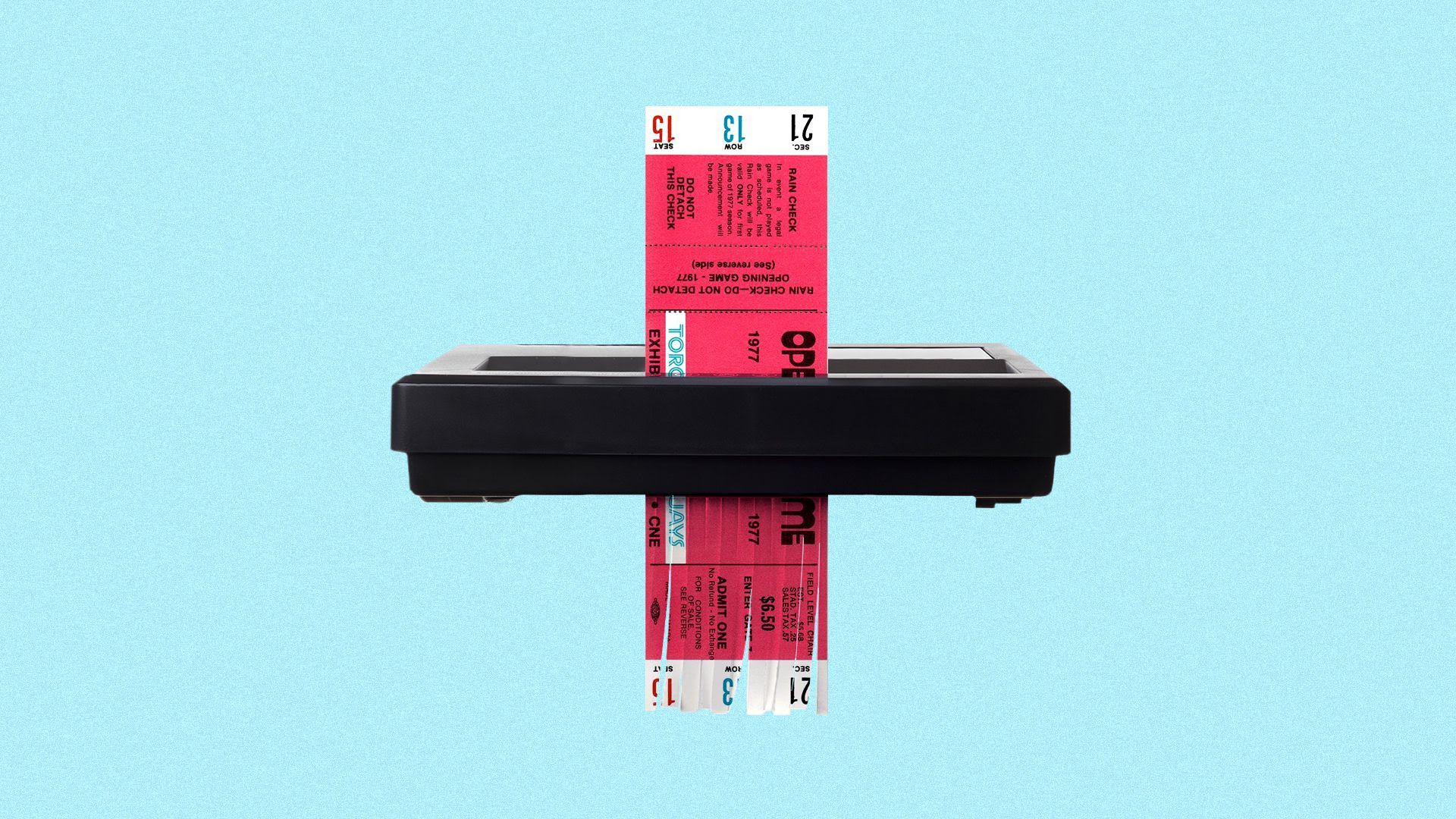 Illustration of ticket going through shredder