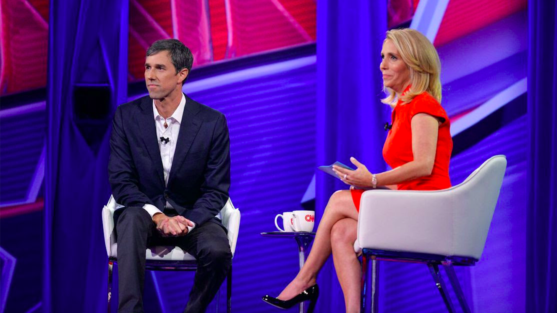 CNN's Dash Bash on stage during a town hall with Texas Senate Democratic candidate Beto O'Rourke.