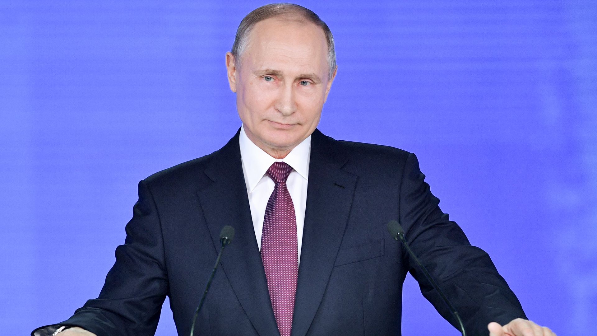 Vladimir Putin at lectern