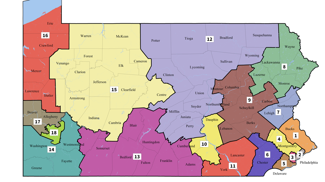 The House seats in Pennsylvania that could flip under the new map
