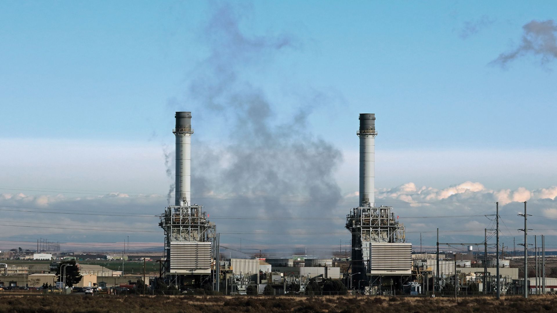 Two power plants give off smoke