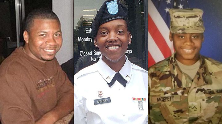 From left: Sgt. William Rivers, Spc. Kennedy Sanders and Spc. Breonna Moffett