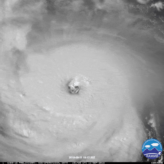Visible satellite loop of Hurricane Florence on Sept. 11, 2018 as of 4:05 pm ET.
