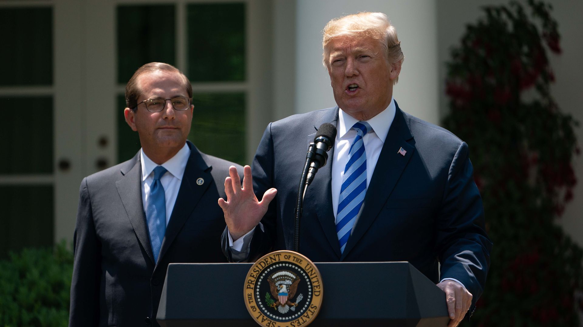 HHS Sec. Alex Axar and President Trump