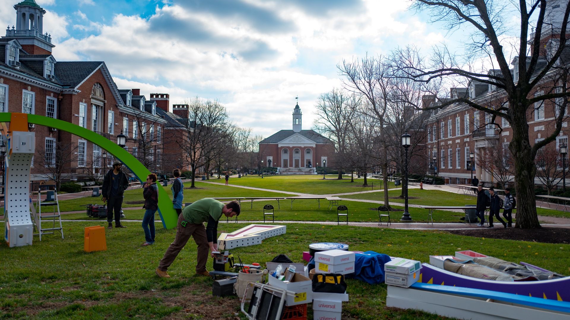 Students at Johns Hopkins University in Baltimore, Maryland, in 2016.