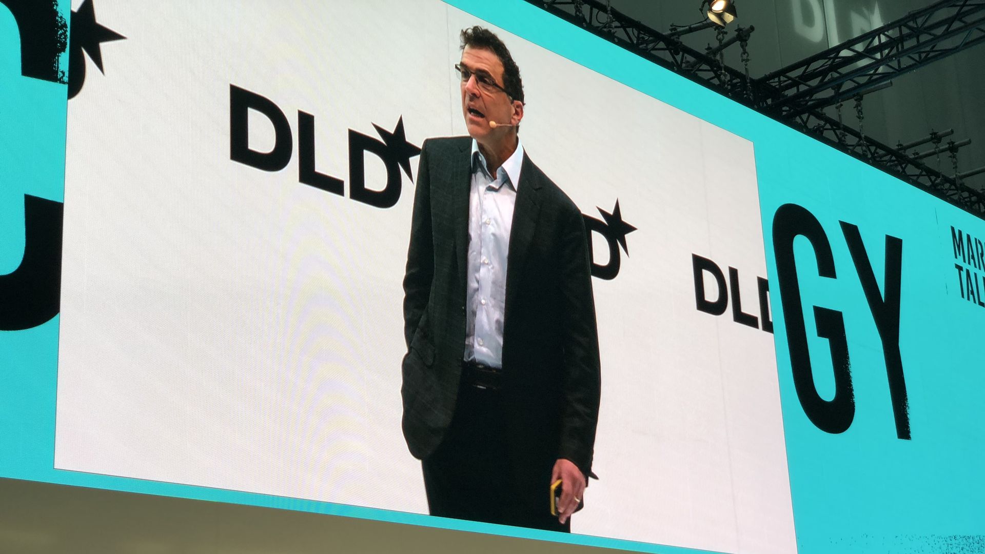 Facebook VP Elliot Schrage, speaking at DLD 18 in Munich