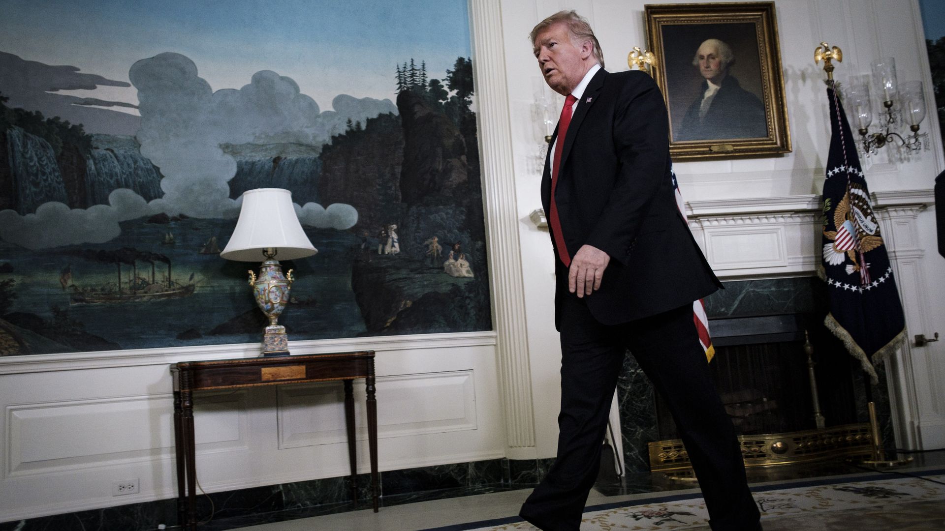 President Trump walking in Oval office