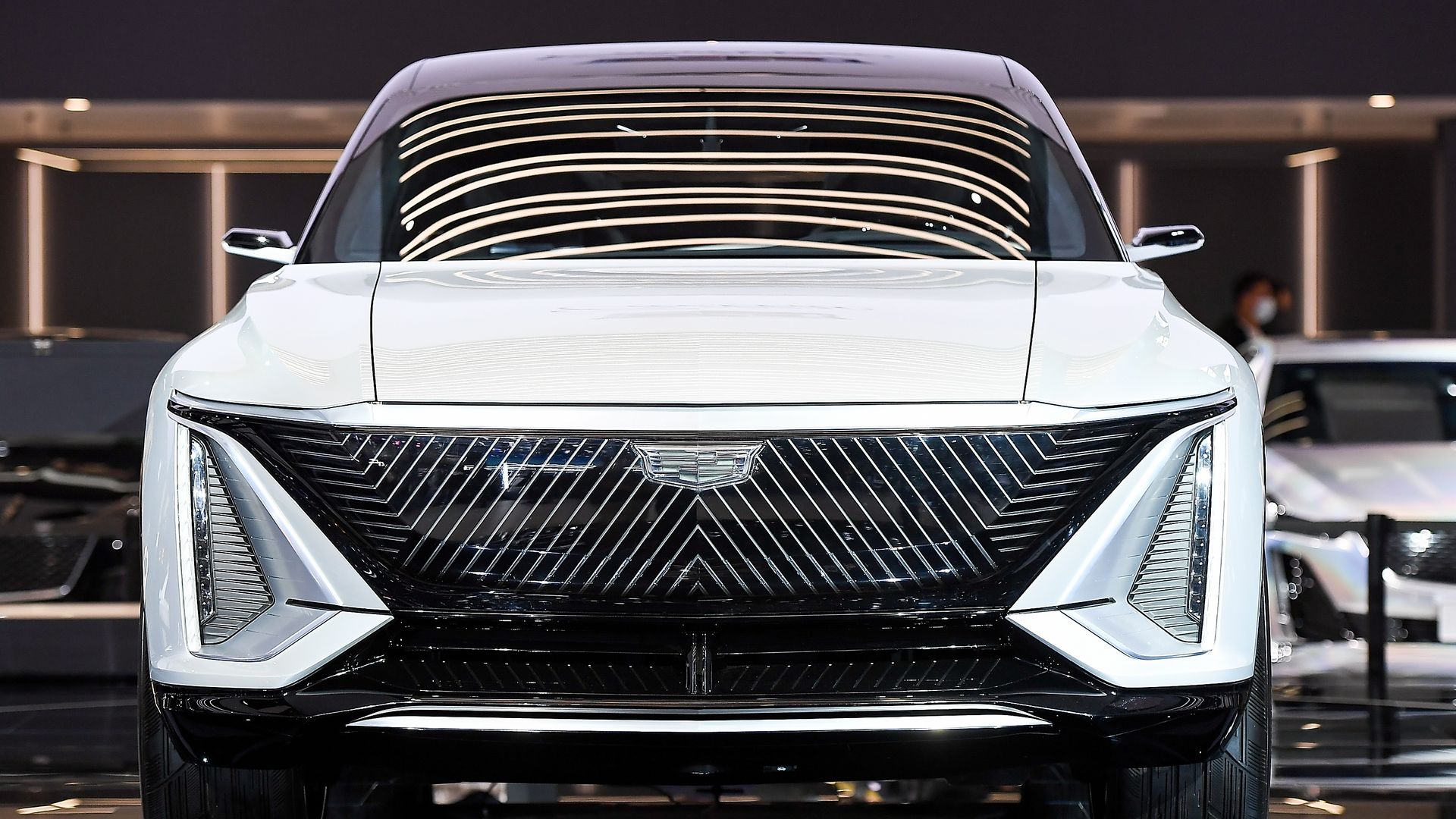 A car viewed from the front