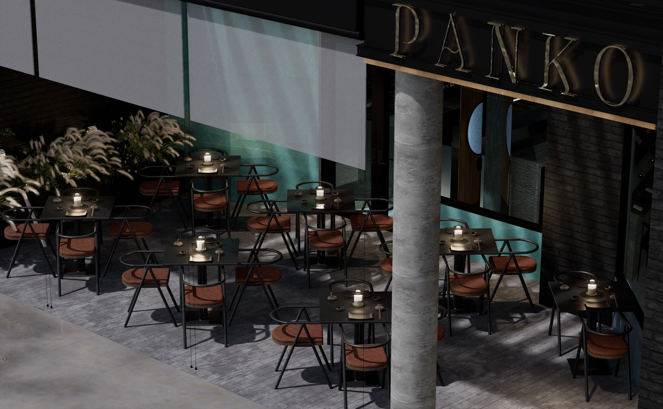 rendering of outside of restaurant