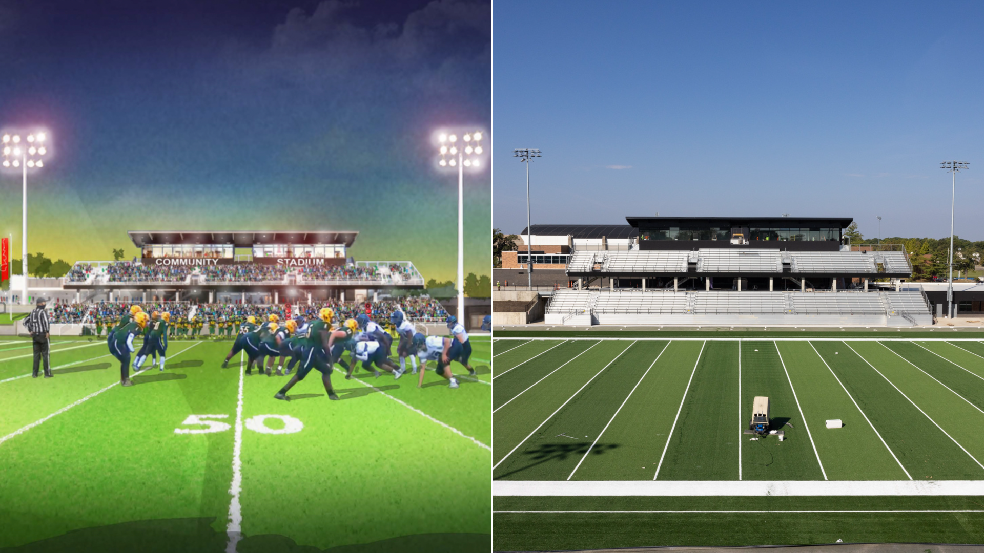 New Des Moines stadium vs picture of the rendering