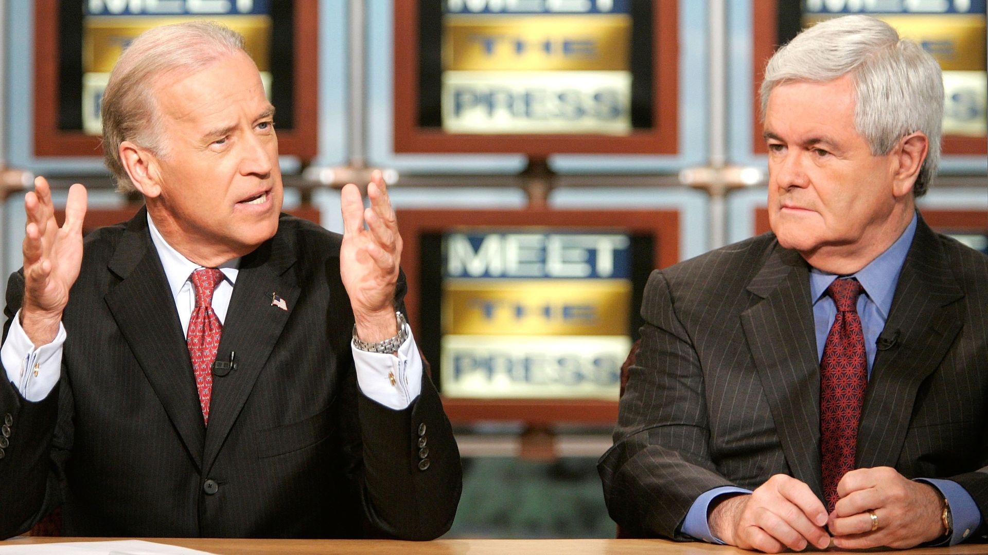 Then-Sen. Joe Biden and Newt Gingrich on "Meet the Press" in 2006.