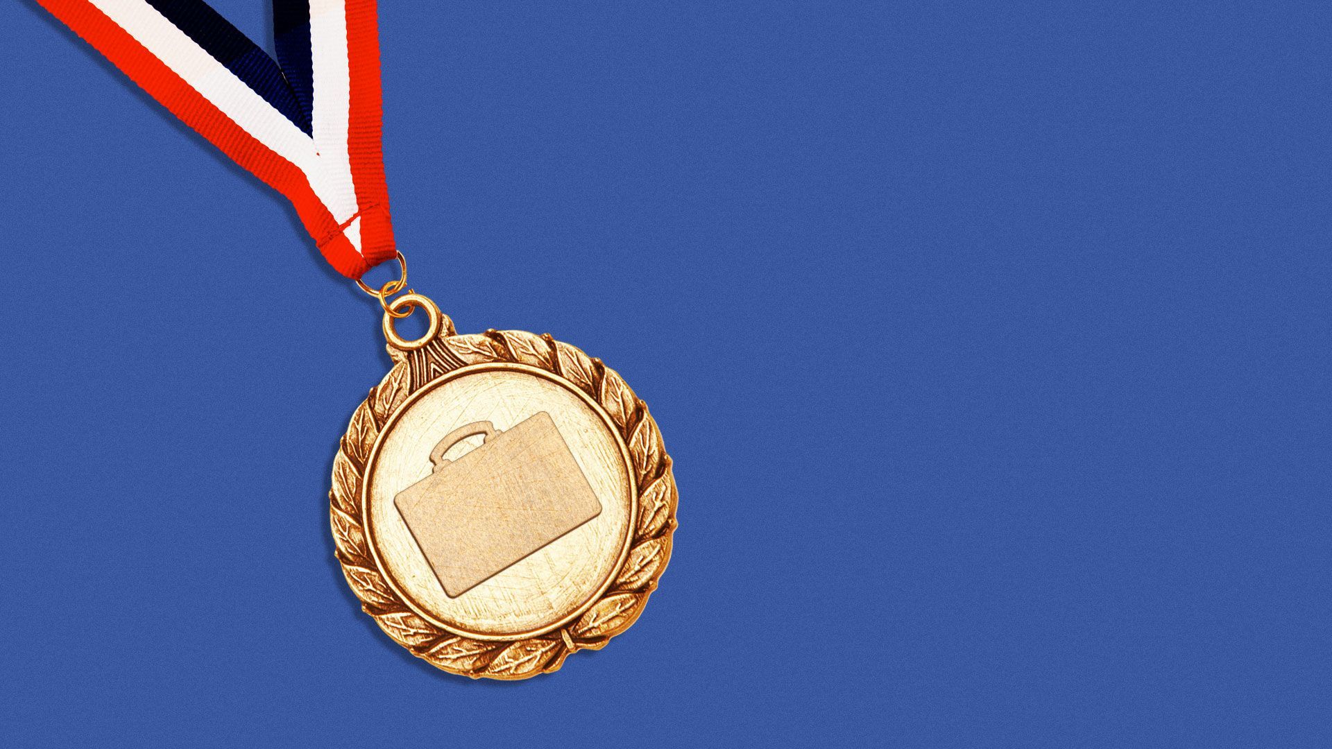 Illustration of medal with a briefcase