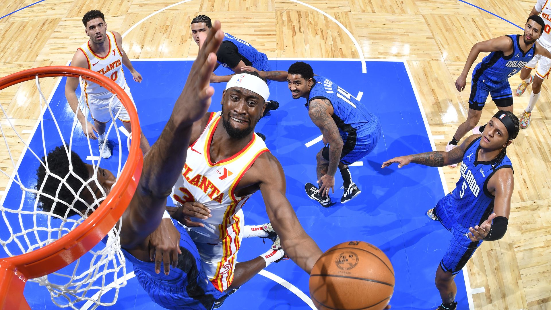 Caris LeVert drives to the basket last season against Orlando.