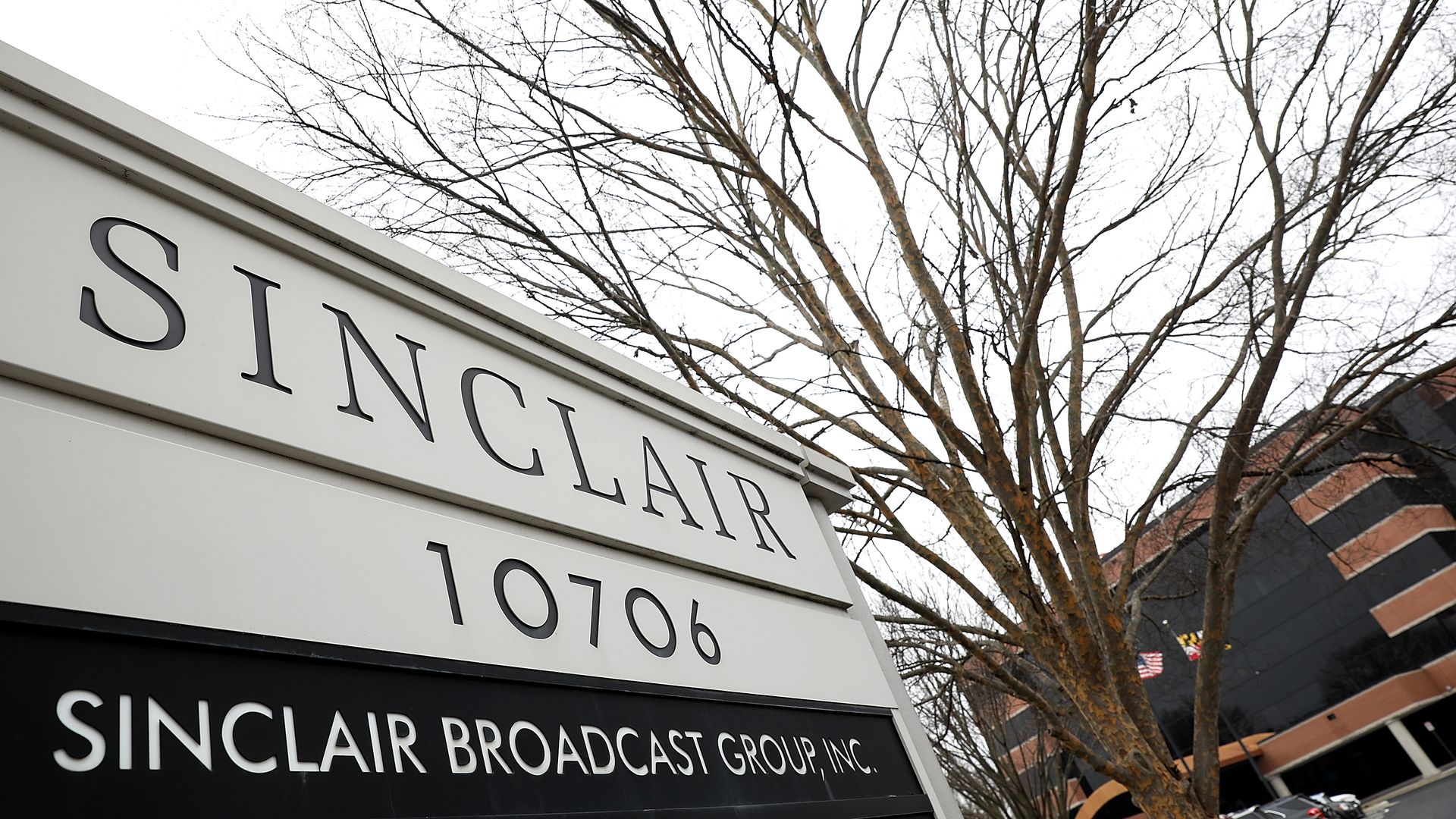 Sinclair broadcasting group sign. 