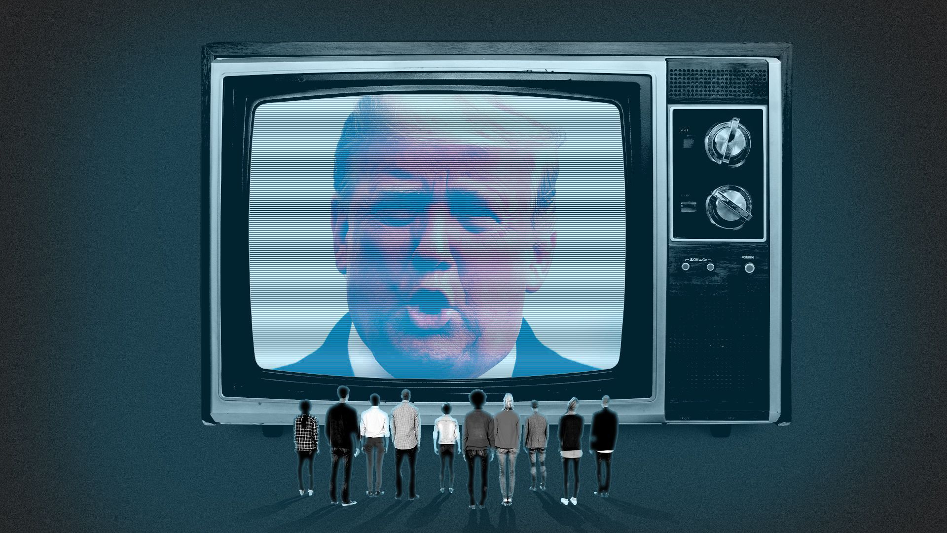 Illustration of Trump on a TV
