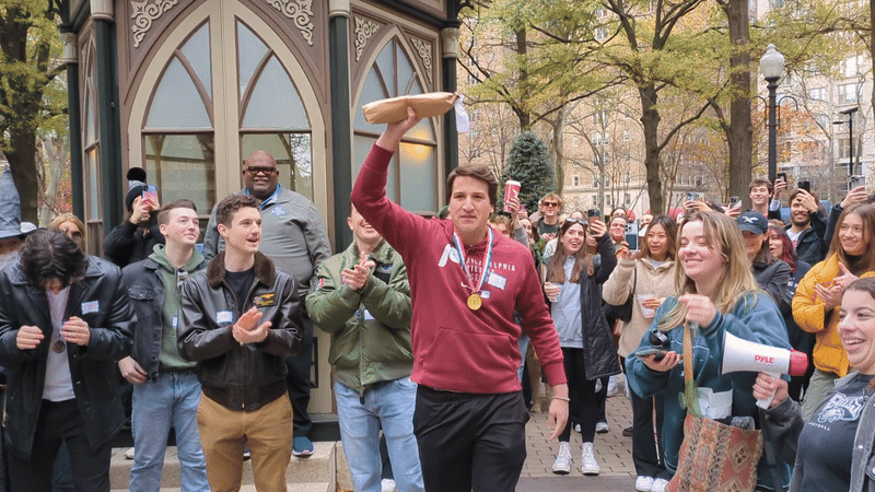 Henry Luce, center, is crowned the best Miles Teller lookalike on Sunday. 