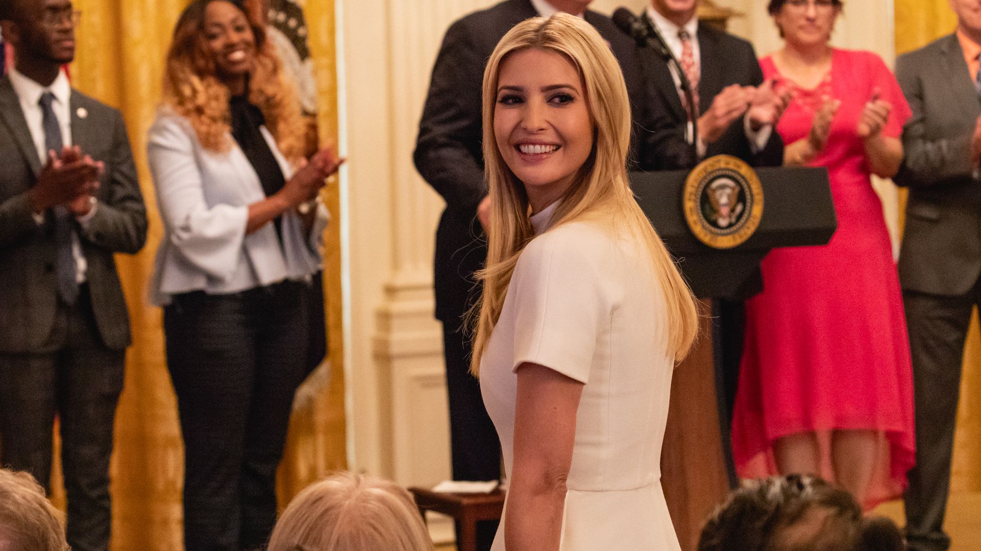Ivanka Trump smiles in a crowd