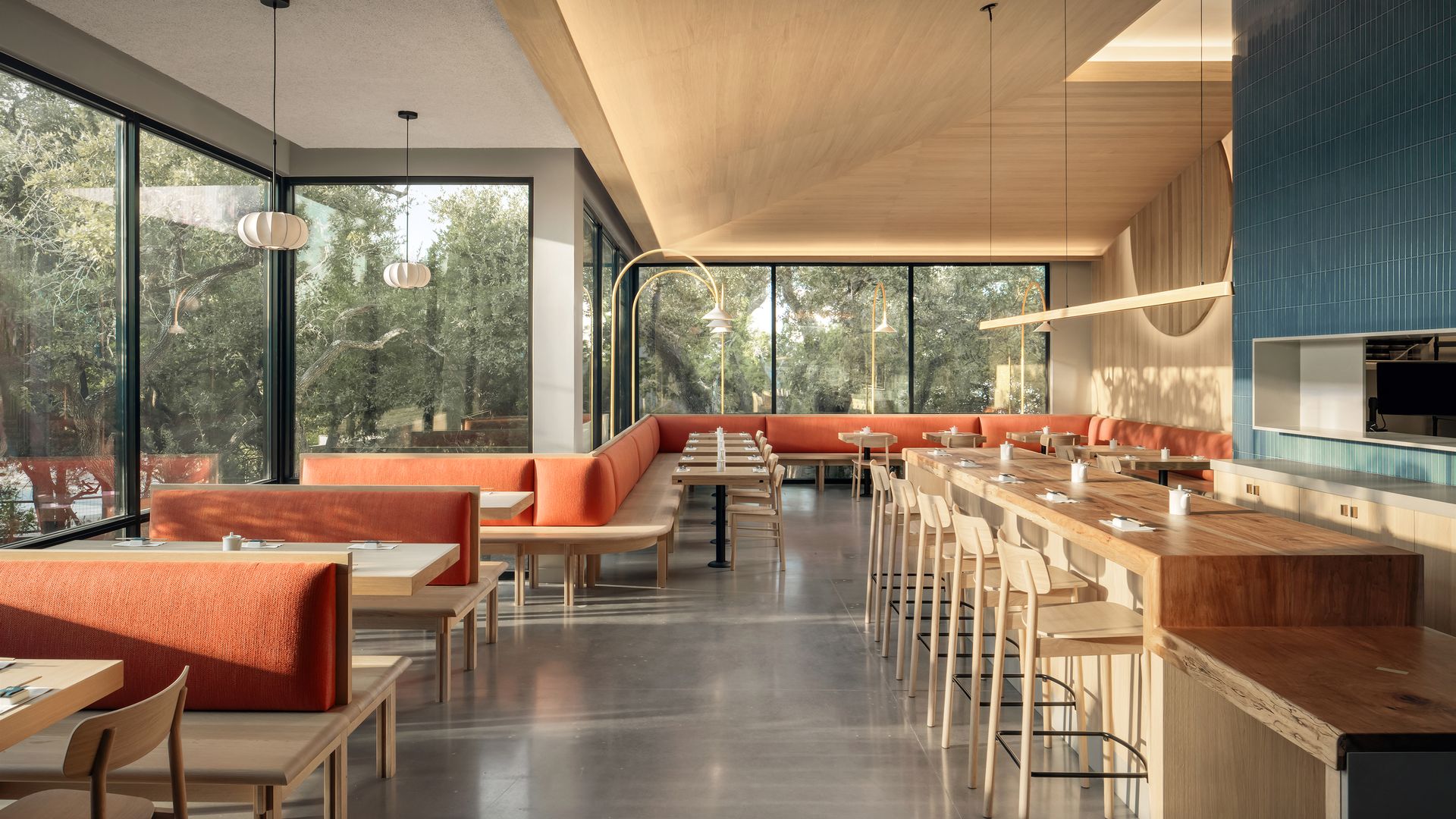 A photo of a room with windows around it.