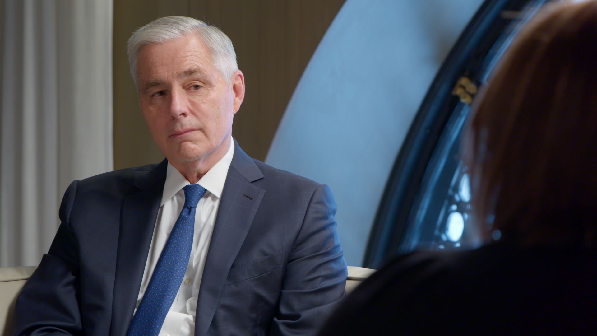 Amtrak CEO Bill Flynn is seen during an interview with 