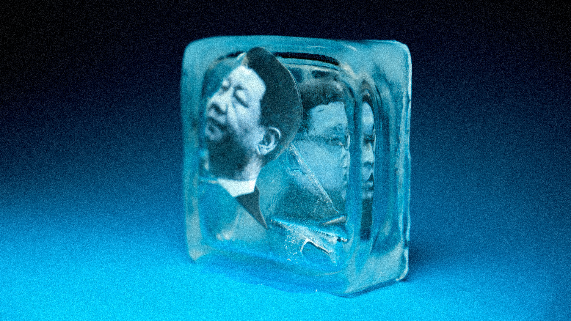 Xi and Kim in a block of ice