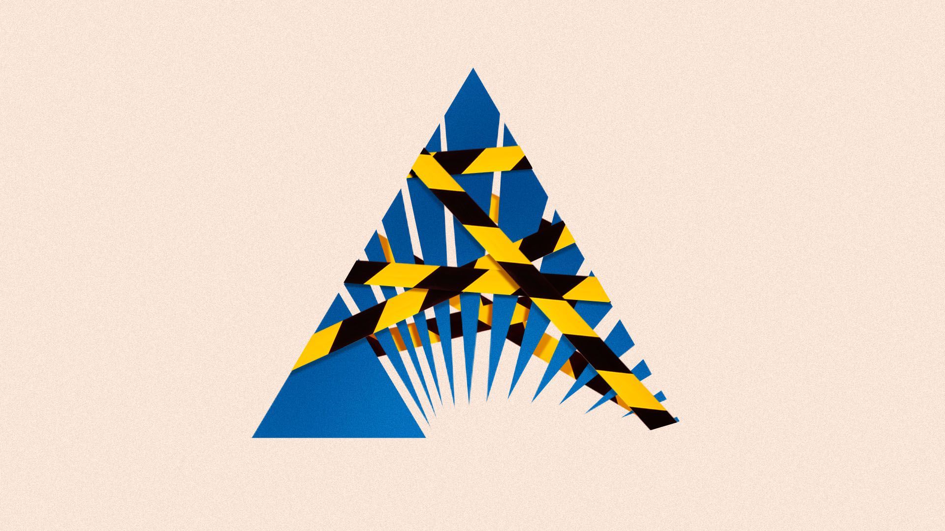 Illustration of the CALpers logo covered in caution tape.