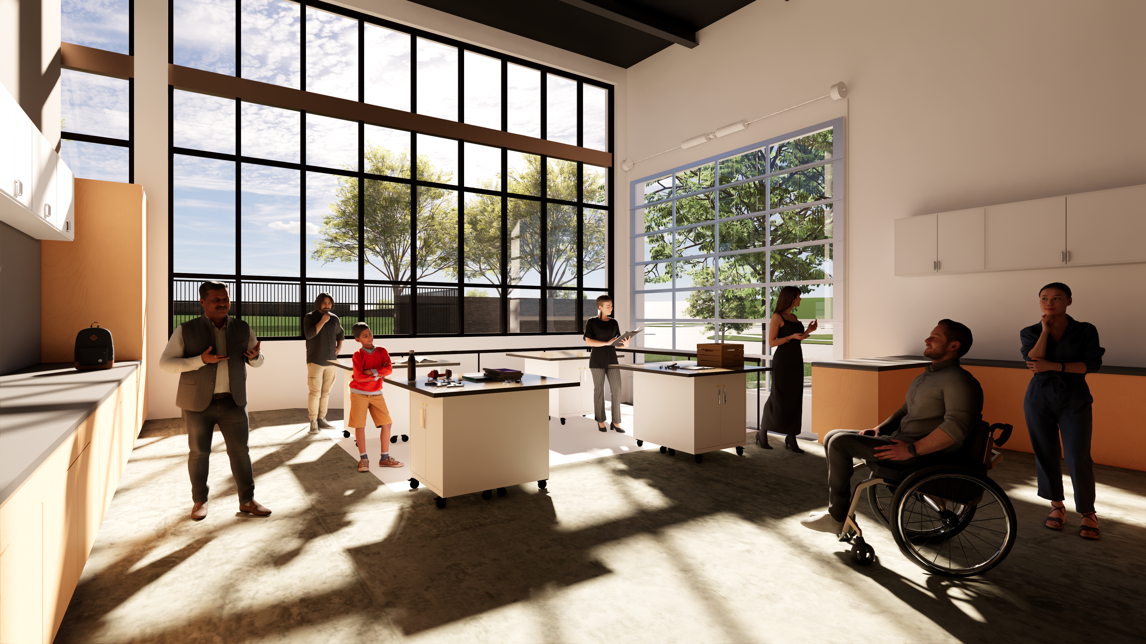 The inside of a classroom lab at Des Moines Prep.